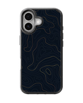 Dark Topographic Lines Premium Glass Phone Covr