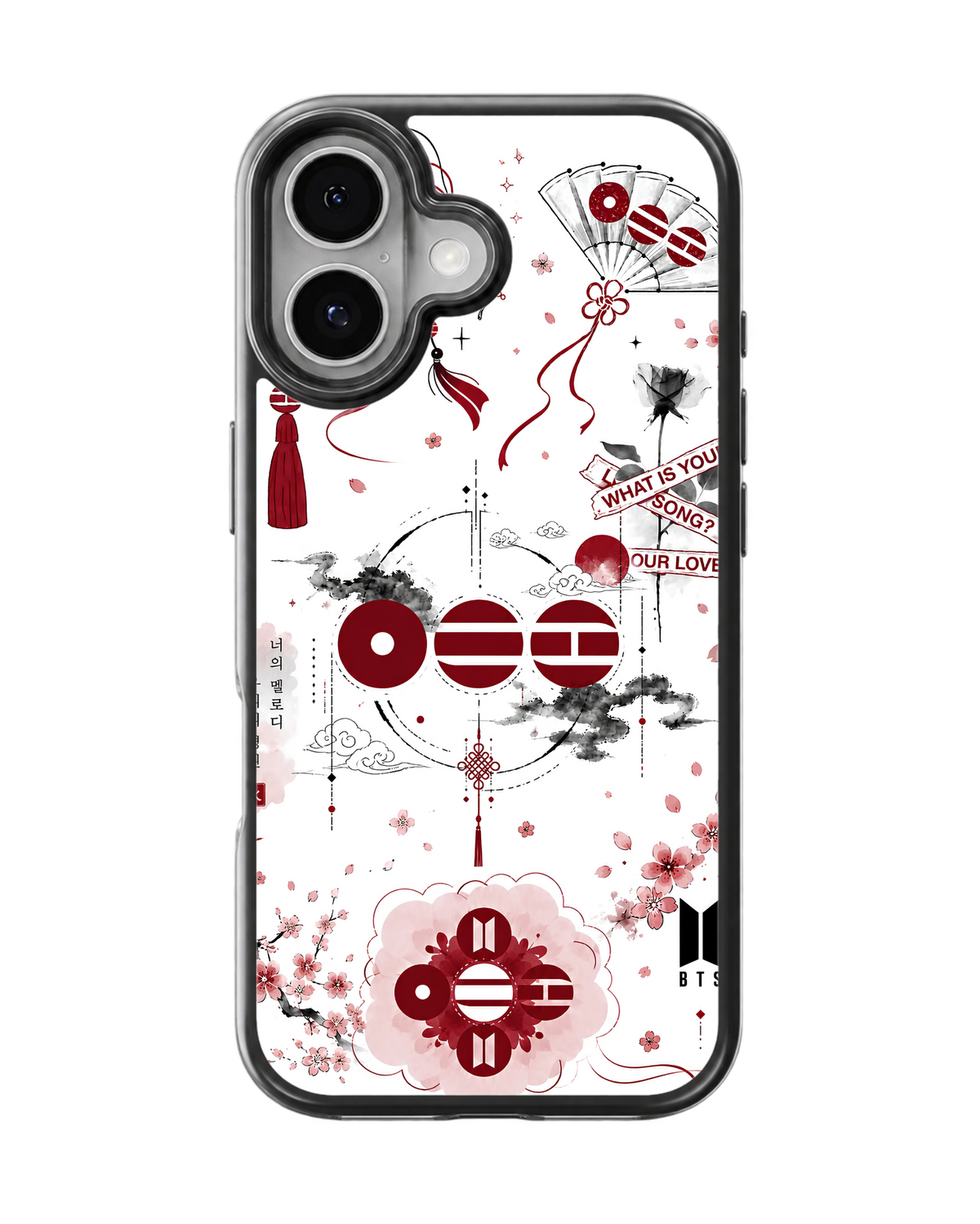 BTS Korean Aesthetic Cherry Blossom Premium Glass Covr