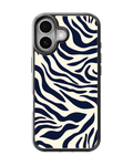 Navy Blue Zebra Print Abstract Animal Pattern Premium Glass Covr