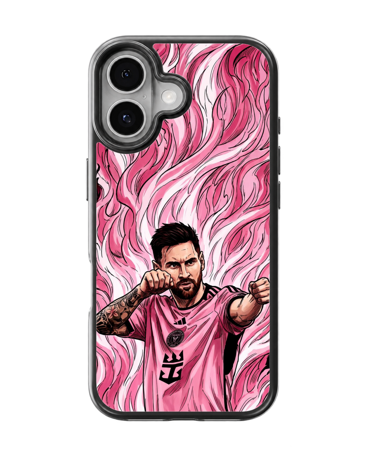 Lionel Messi Inter Miami Pink Jersey Football Anime Art Premium Glass Covr