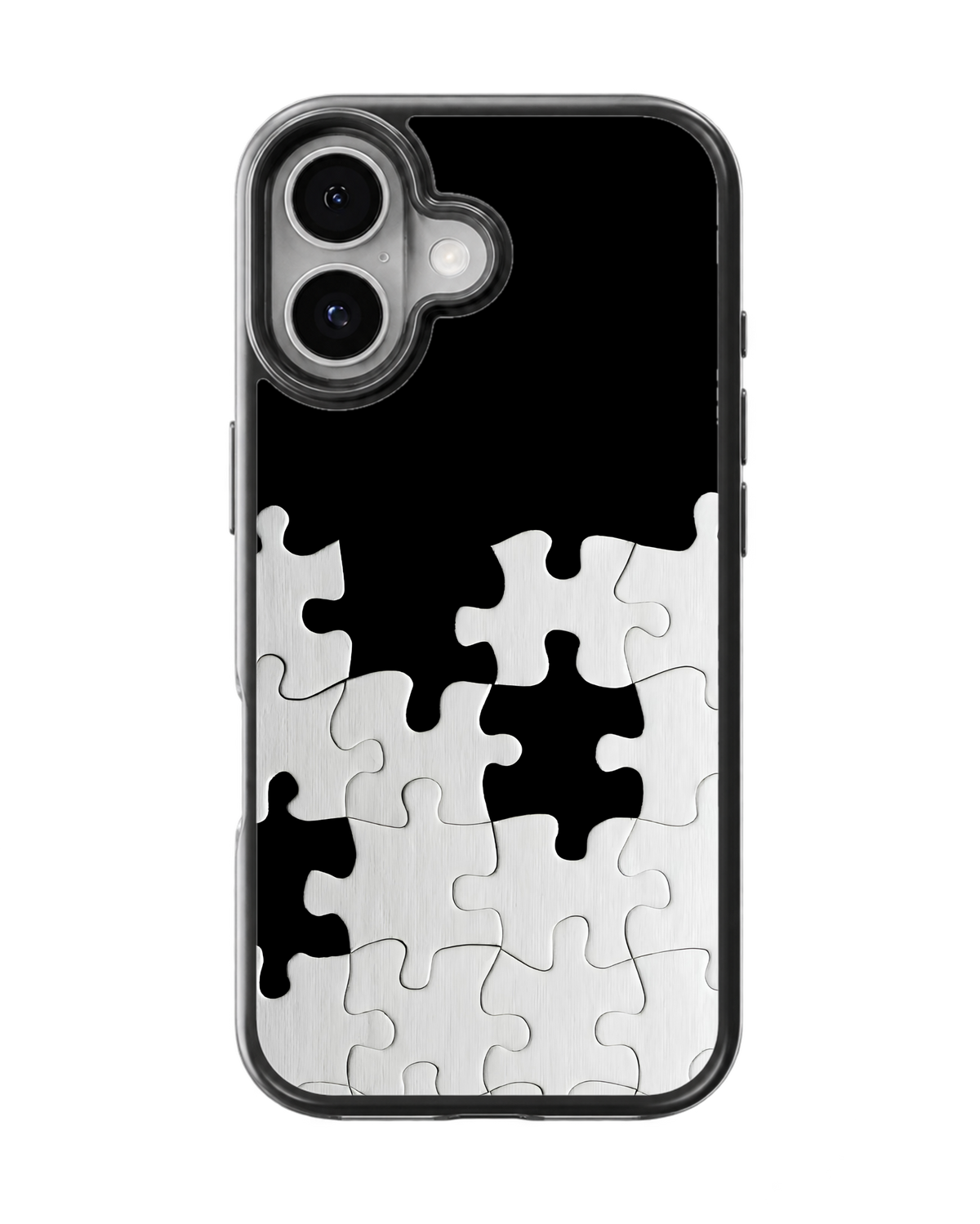 Black & White Puzzle Piece Premium Glass Phone Covr