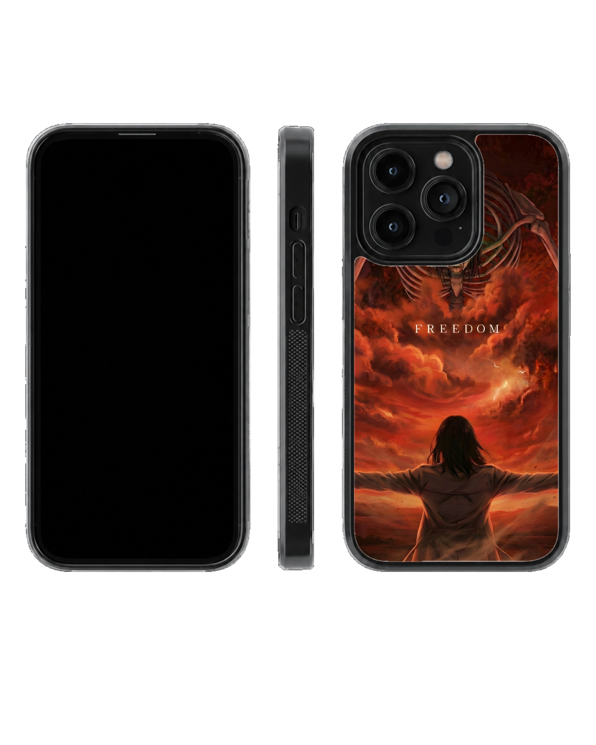 Eren Yeager AOT Freedom Red Theme Glass Phone Covr