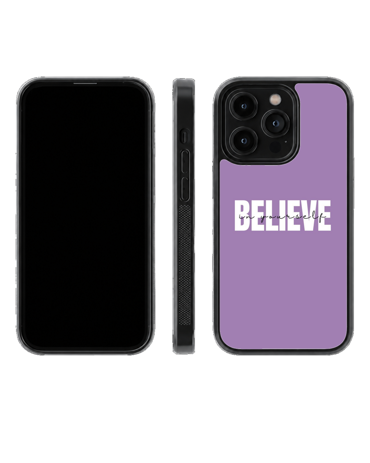 Believe In Yourself Purple Motivational Quote Premium Glass Covr