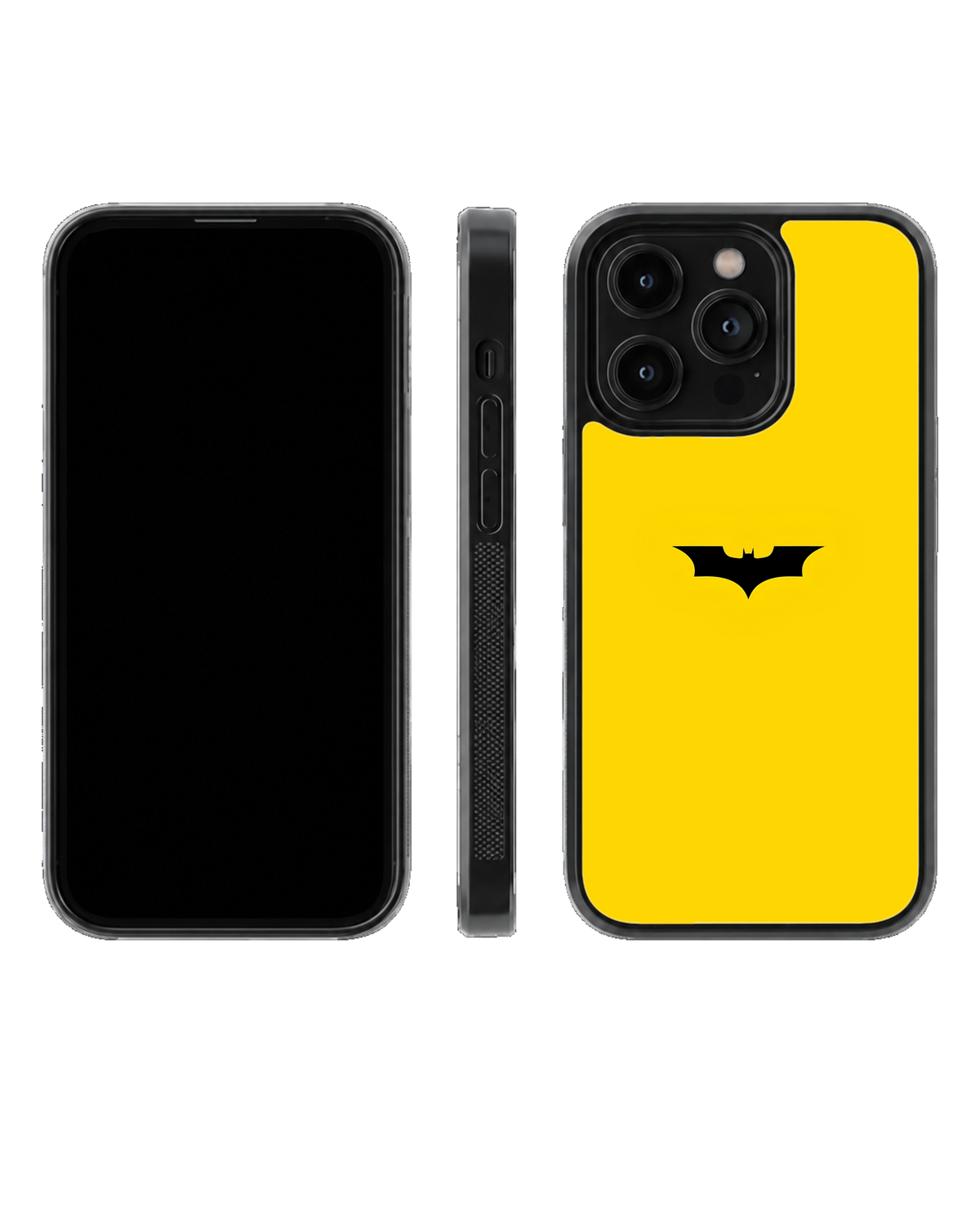 Minimalist Batman Inspired Yellow Premium Glass Phone Covr