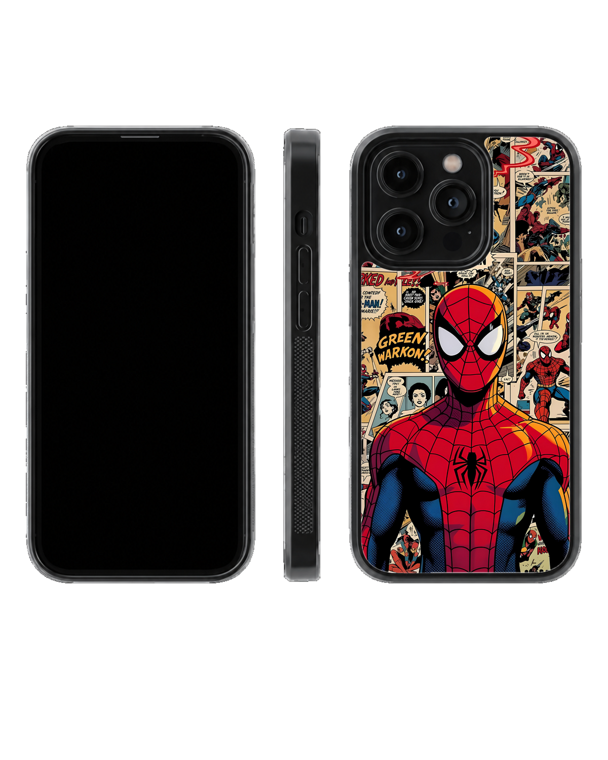 Spiderman Comic Aesthetic Glass Phone Covr