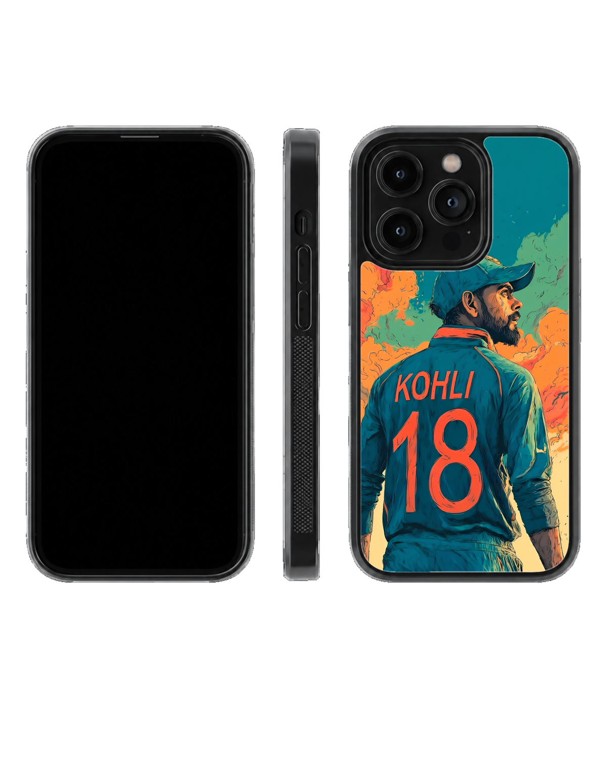 Virat Kohli 18 Artistic Cricket Premium Glass Covr