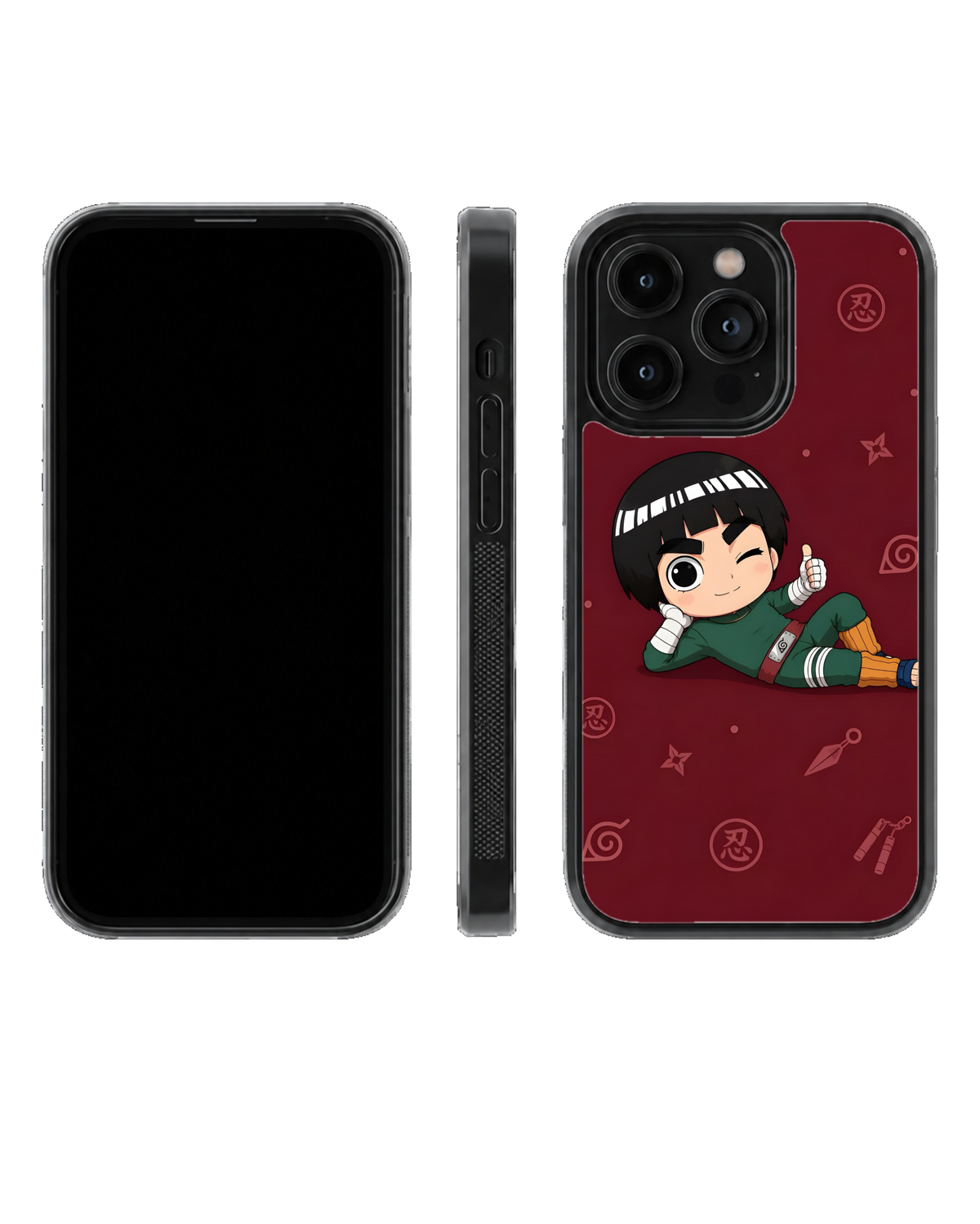 Rock Lee Chibi Character Theme Glass Phone Covr