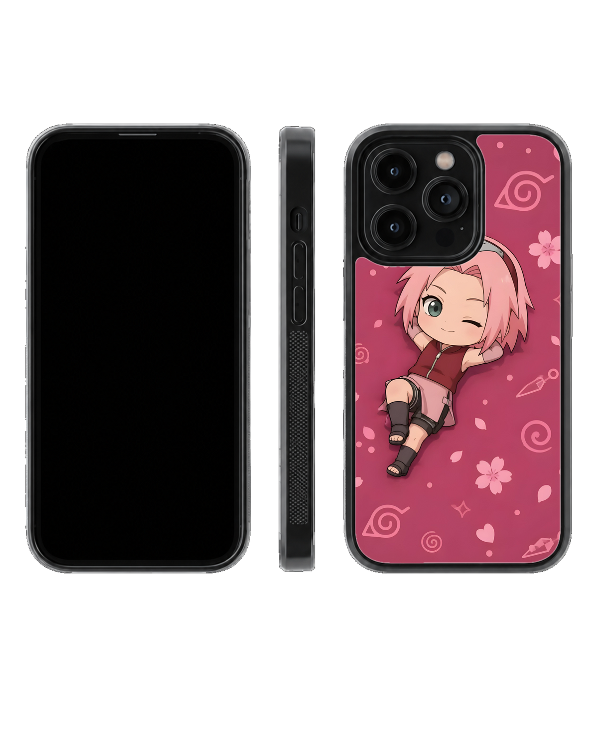 Sakura Chibi Character Theme Glass Phone Covr