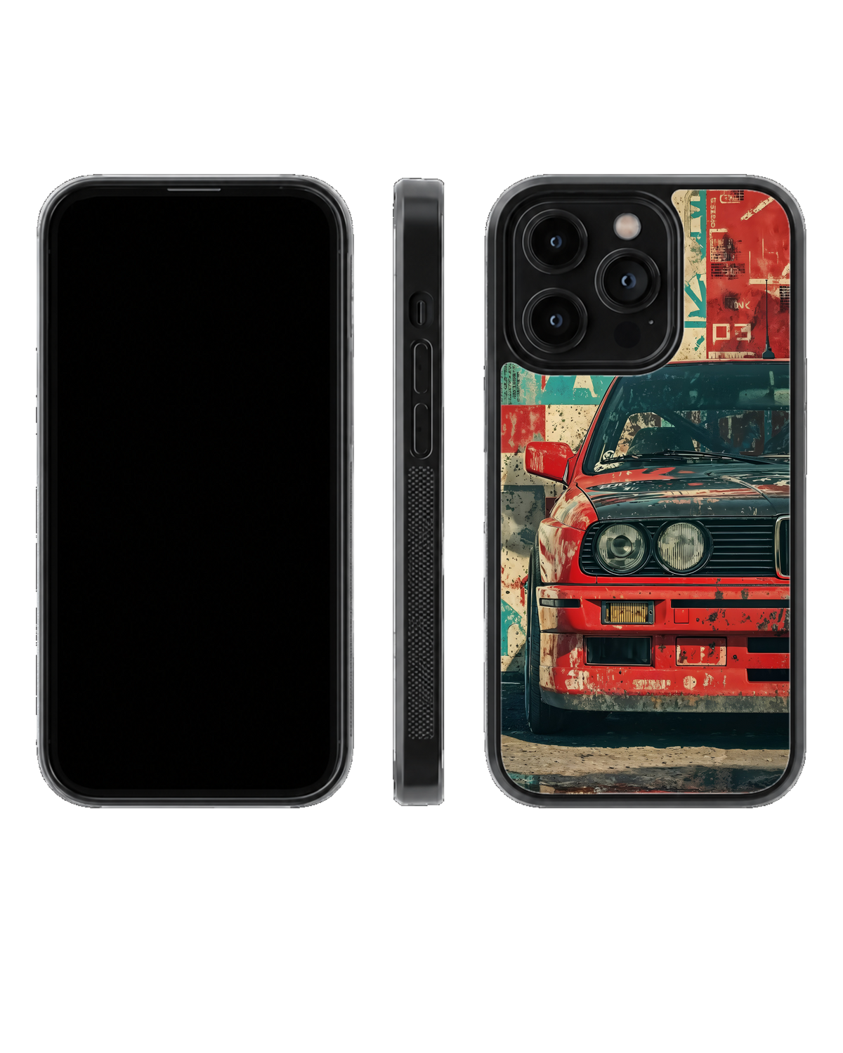 Vintage Racing Car Aesthetic Glass Phone Covr