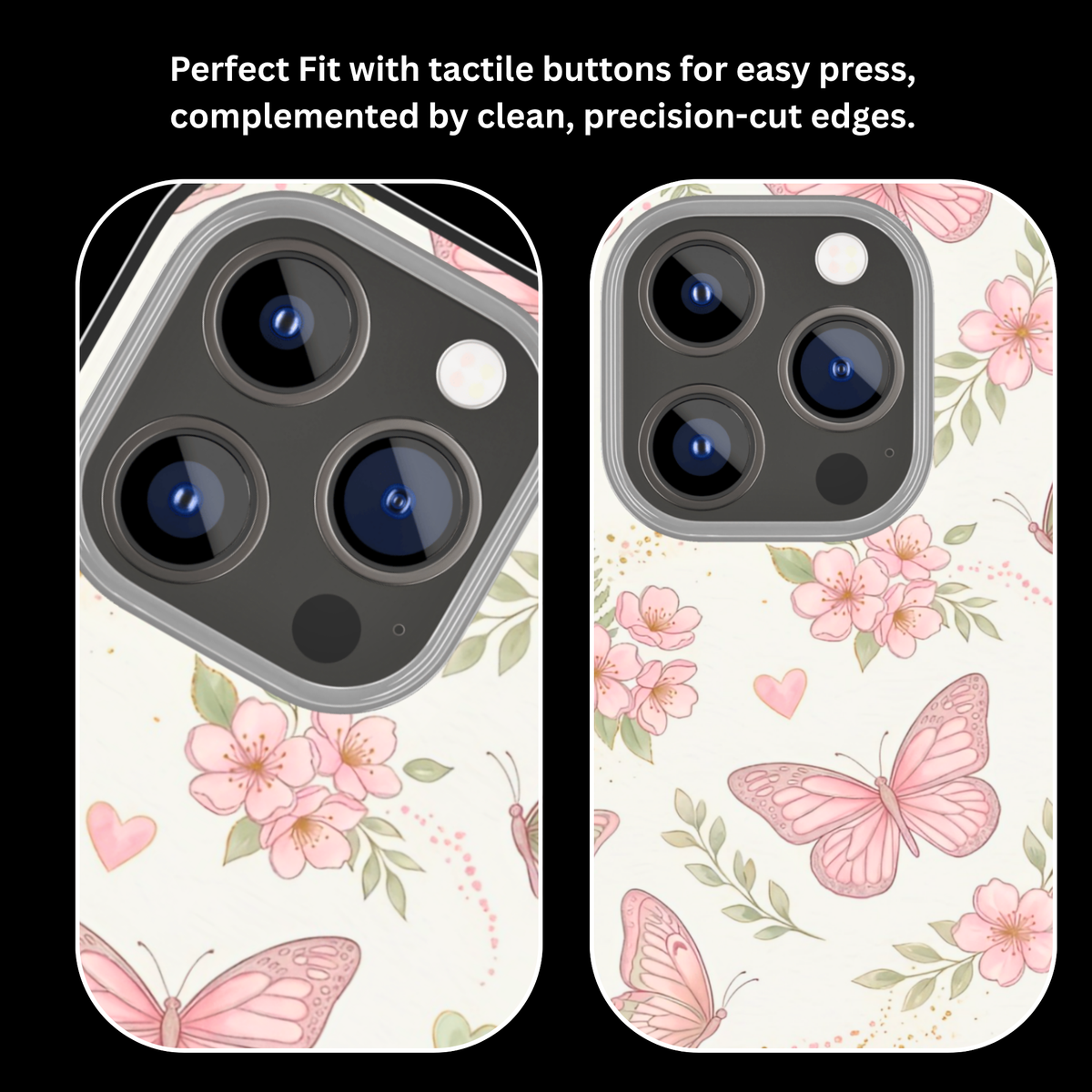 Butterfly Bloom – Pink Butterfly Floral Premium Glass Phone Covr
