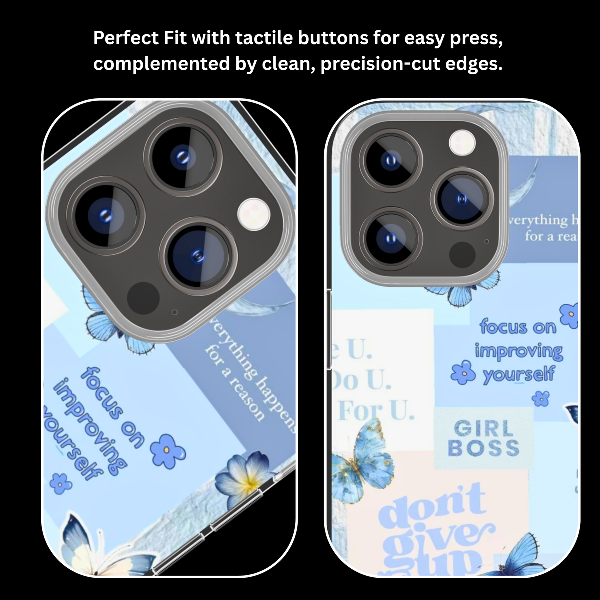 Blue Butterfly Dreams Premium Glass Phone Covr
