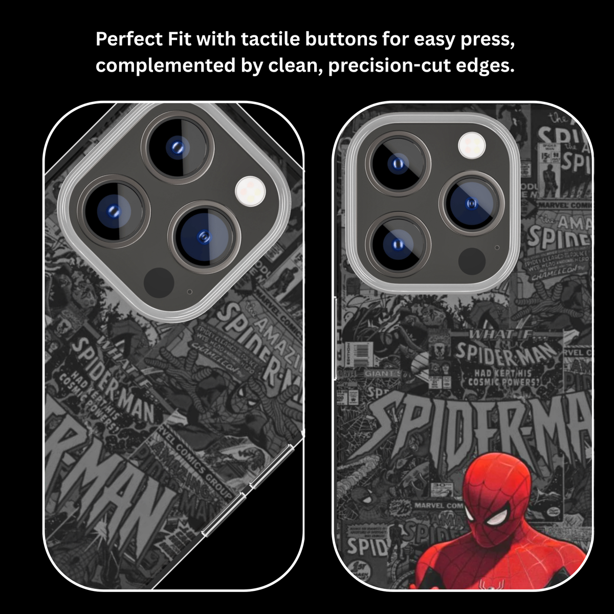 Spider-Man Black & Red Aesthetic Glass Phone Covr