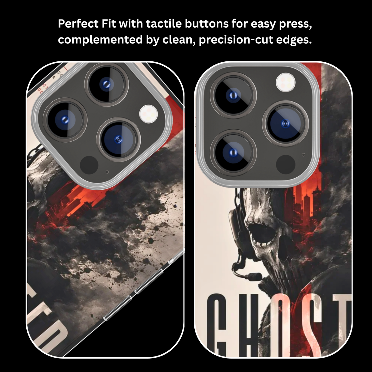 COD Ghost Tactical Skull Soldier Military Aesthetic Premium Glass Covr
