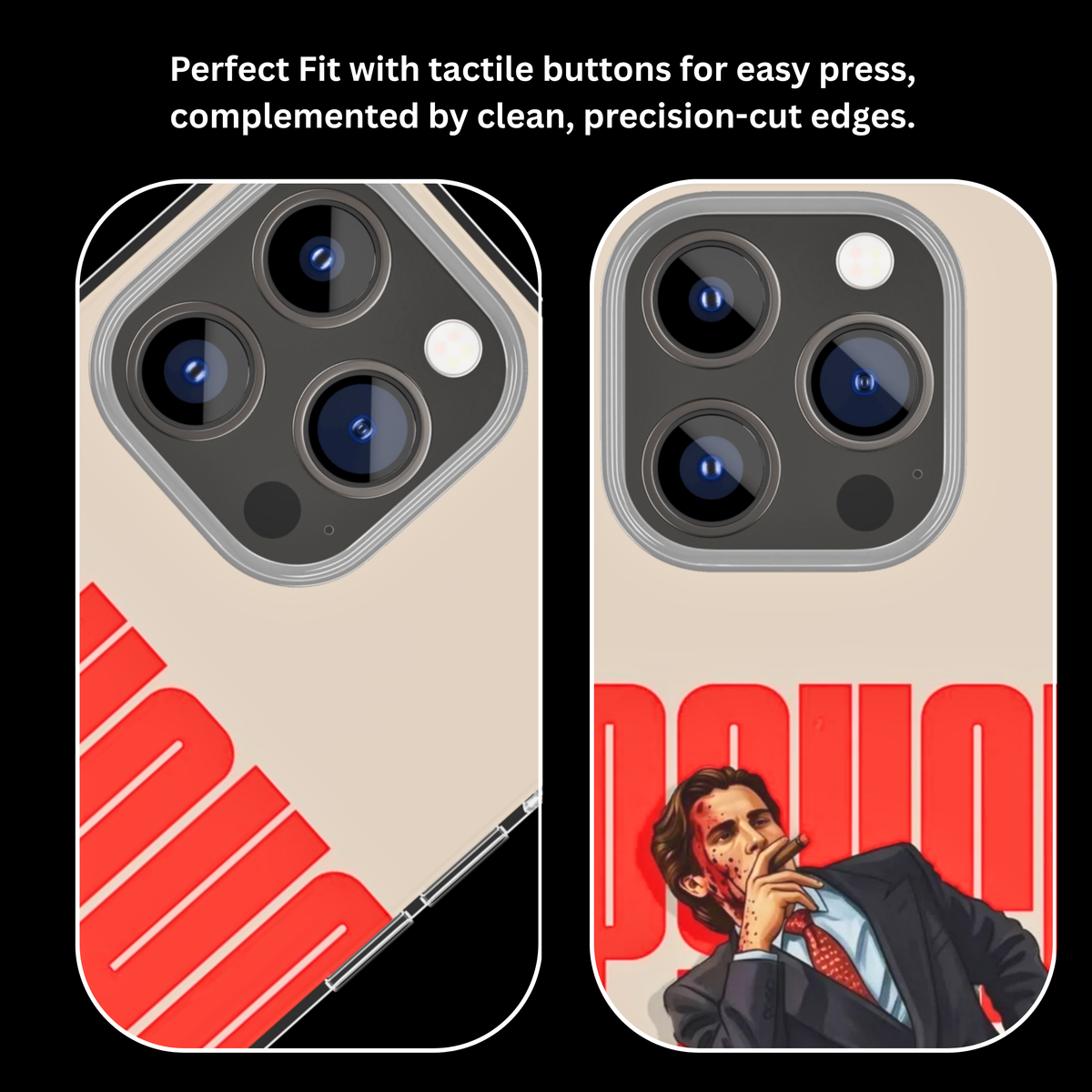 American Psycho Patrick Bateman Red Poster Aesthetic Premium Glass Covr