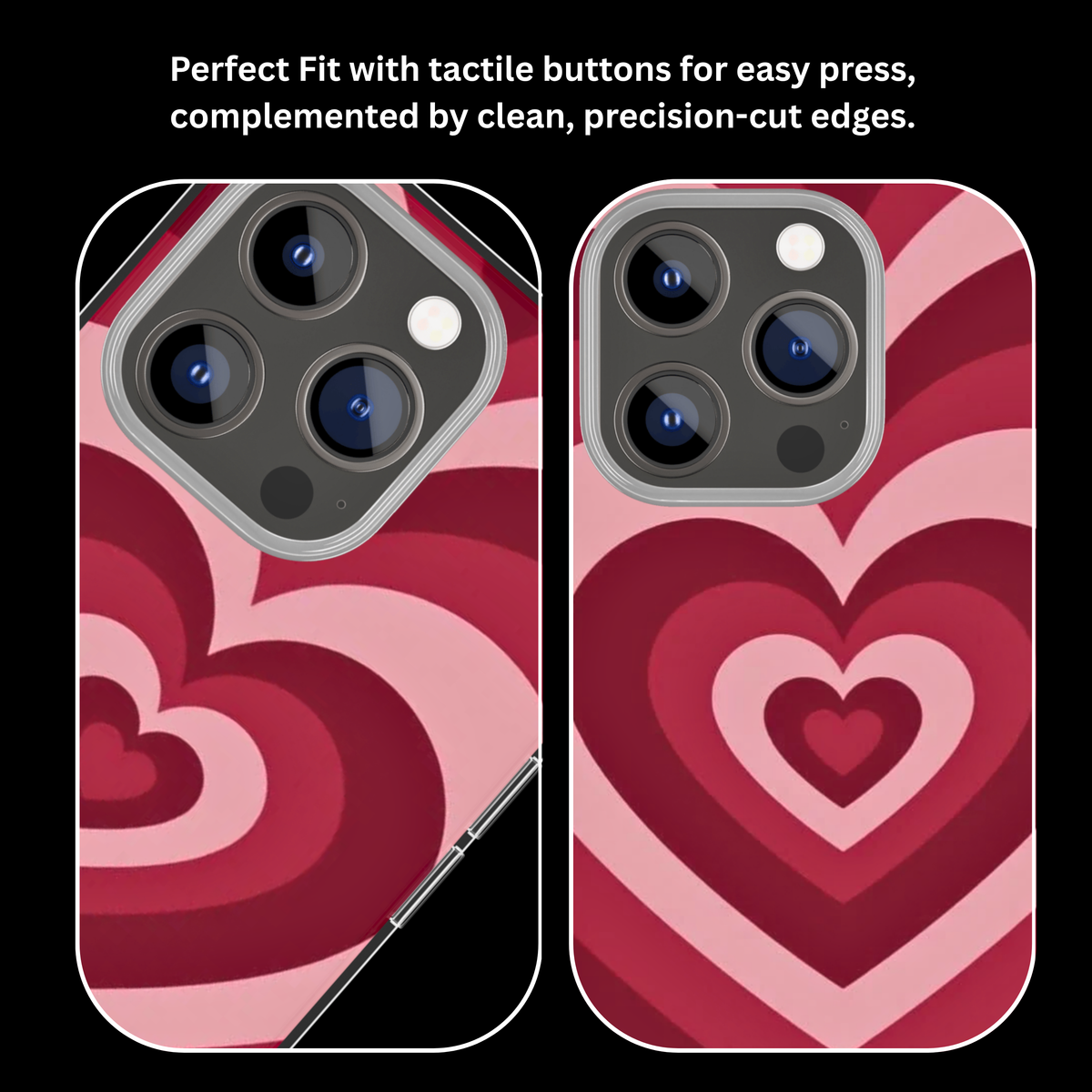 Red & Pink Layered Heart Pattern Coquette Aesthetic Premium Glass Covr