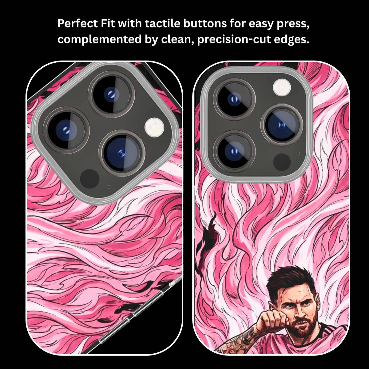 Lionel Messi Inter Miami Pink Jersey Football Anime Art Premium Glass Covr