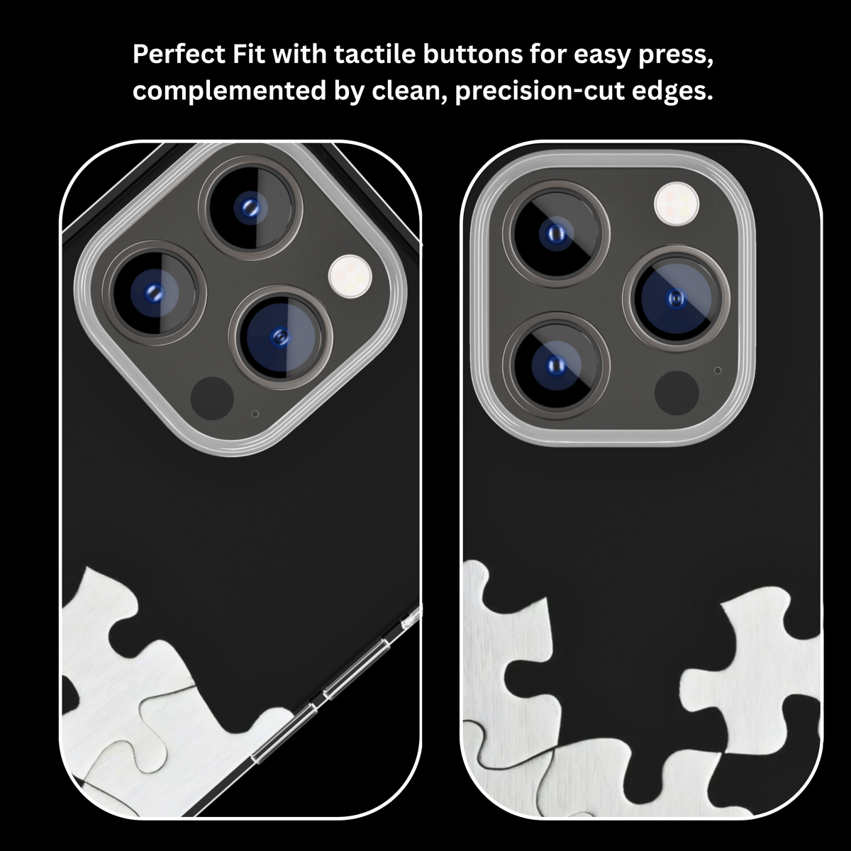 Black & White Puzzle Piece Premium Glass Phone Covr
