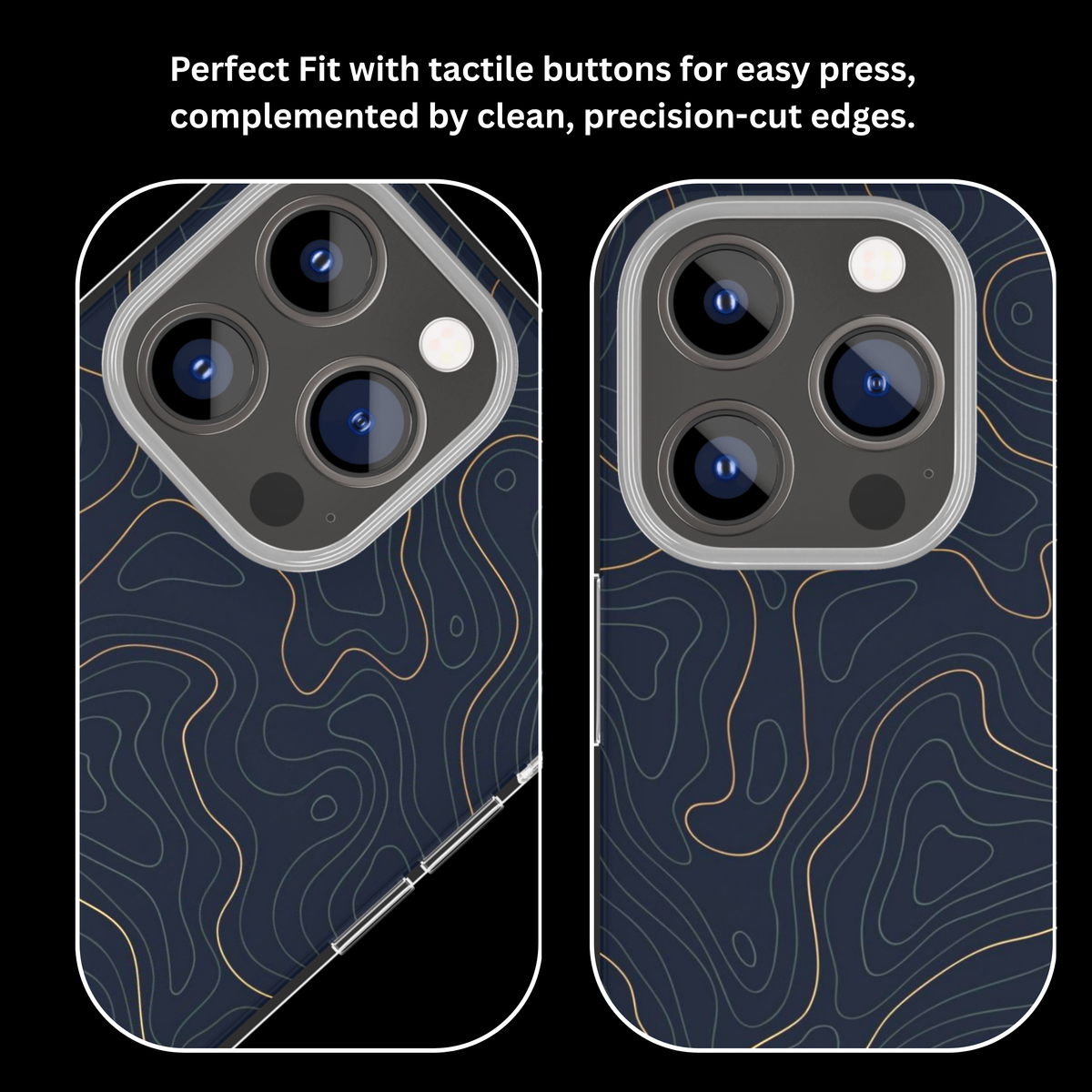 Dark Topographic Lines Premium Glass Phone Covr