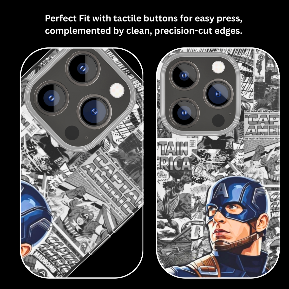 Captain America Vintage Comic Collage Premium Glass Covr