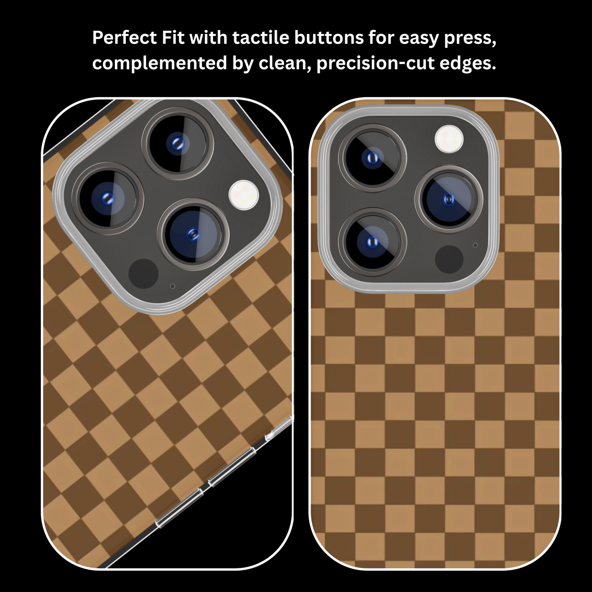 Brown Checkerboard Aesthetic Retro Minimalist Premium Glass Covr