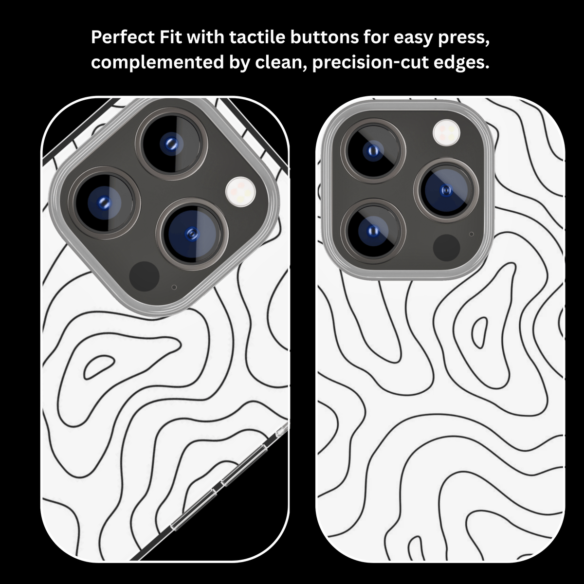 Black & White Topographic Contour Lines Premium Glass Phone Covr