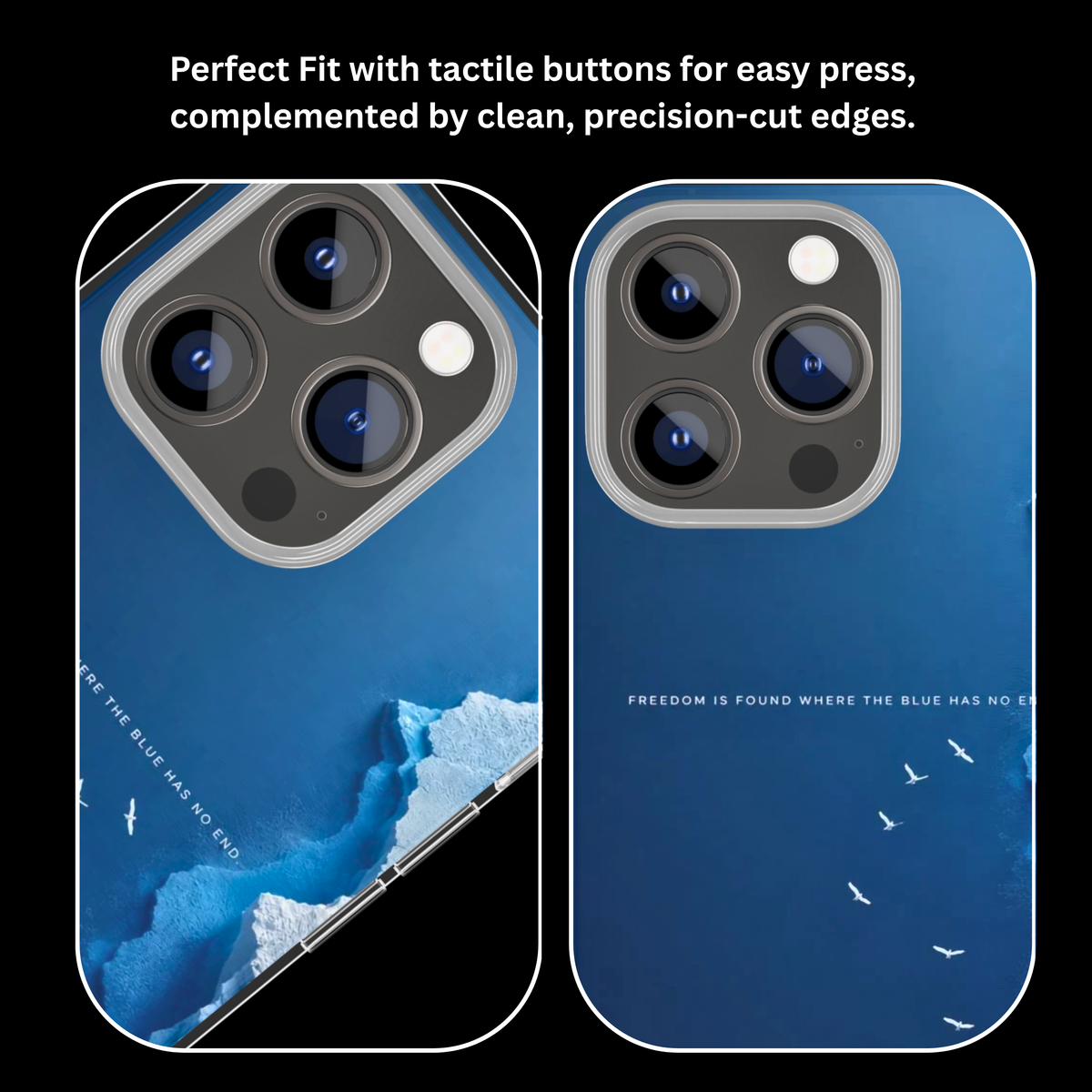 Freedom Blue Ocean Aesthetic Minimalist Nature Premium Glass Covr