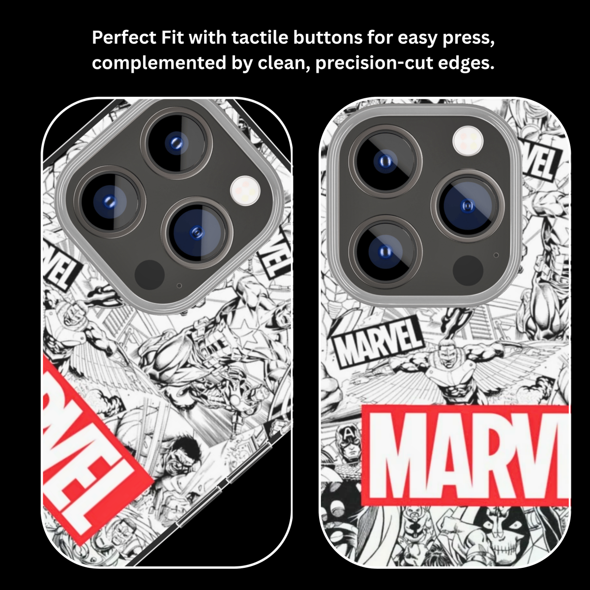 Marvel Comic Black & White Aesthetic Glass Phone Covr