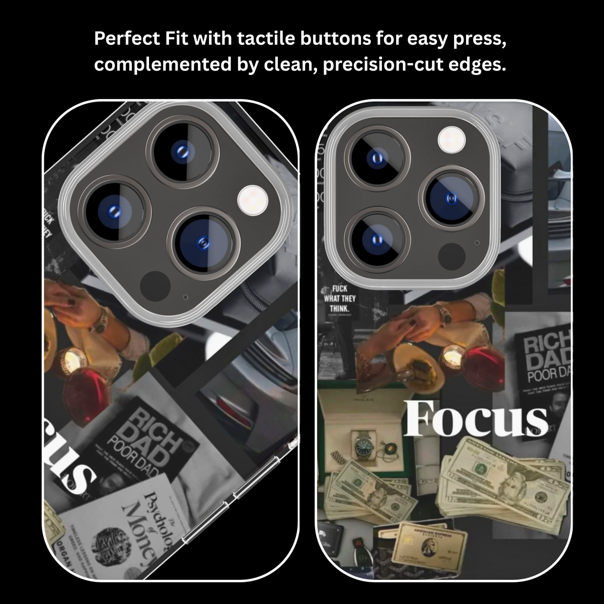 Focus Money Mindset Luxury Car & Wealth Aesthetic Premium Glass Covr