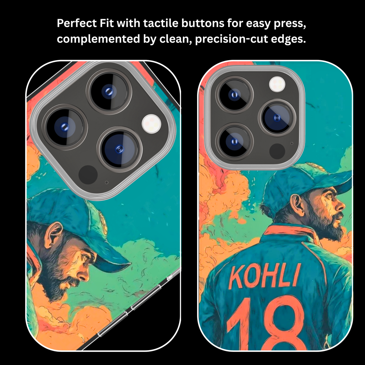 Virat Kohli 18 Artistic Cricket Premium Glass Covr