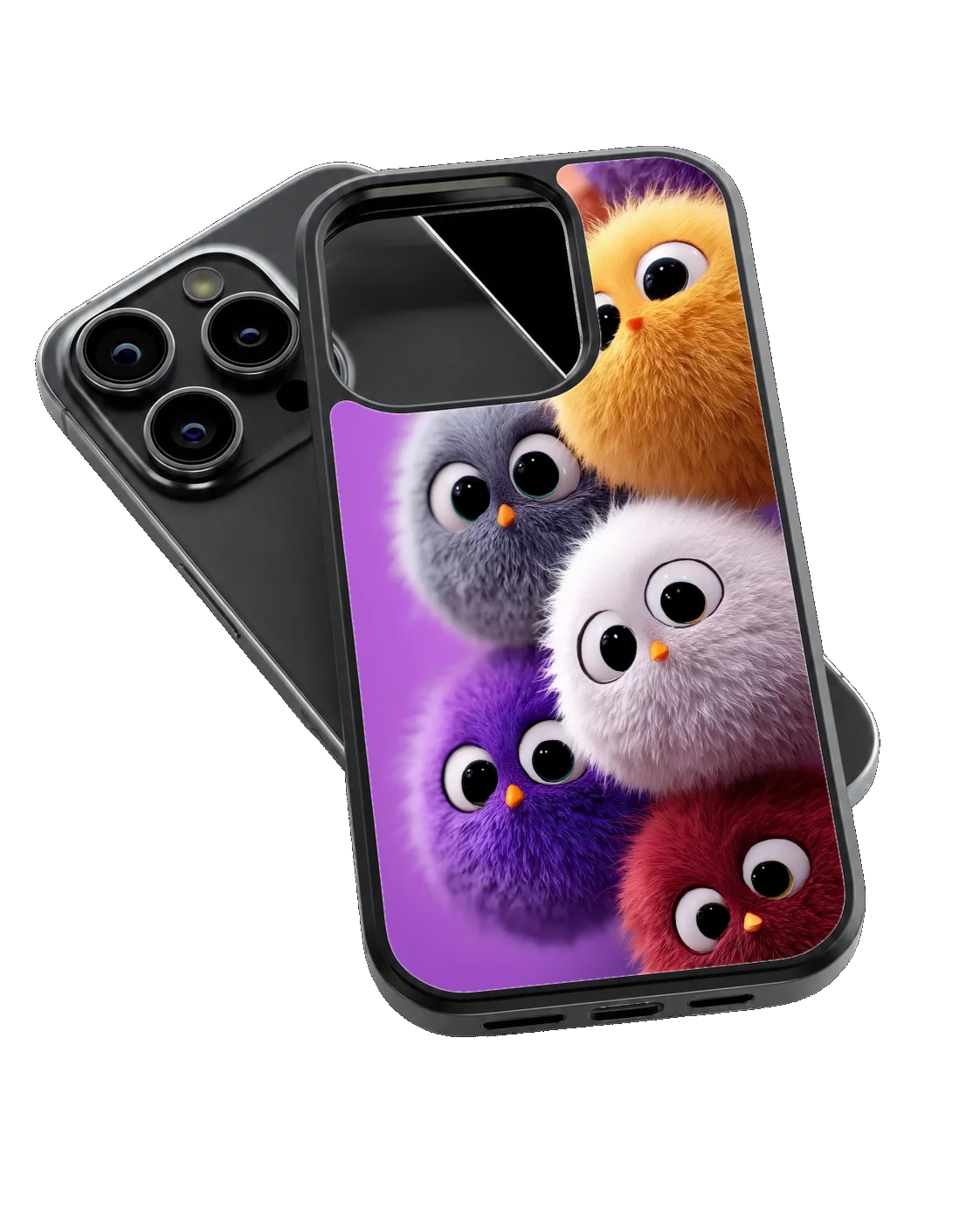 Cute Fluffy Bird Premium Glass Phone Covr
