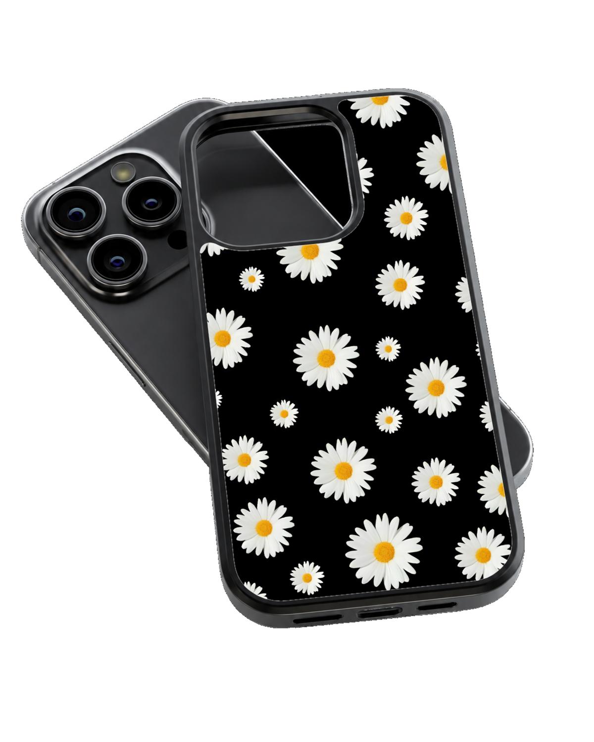 White Floral Aesthetic Glass Phone Covr