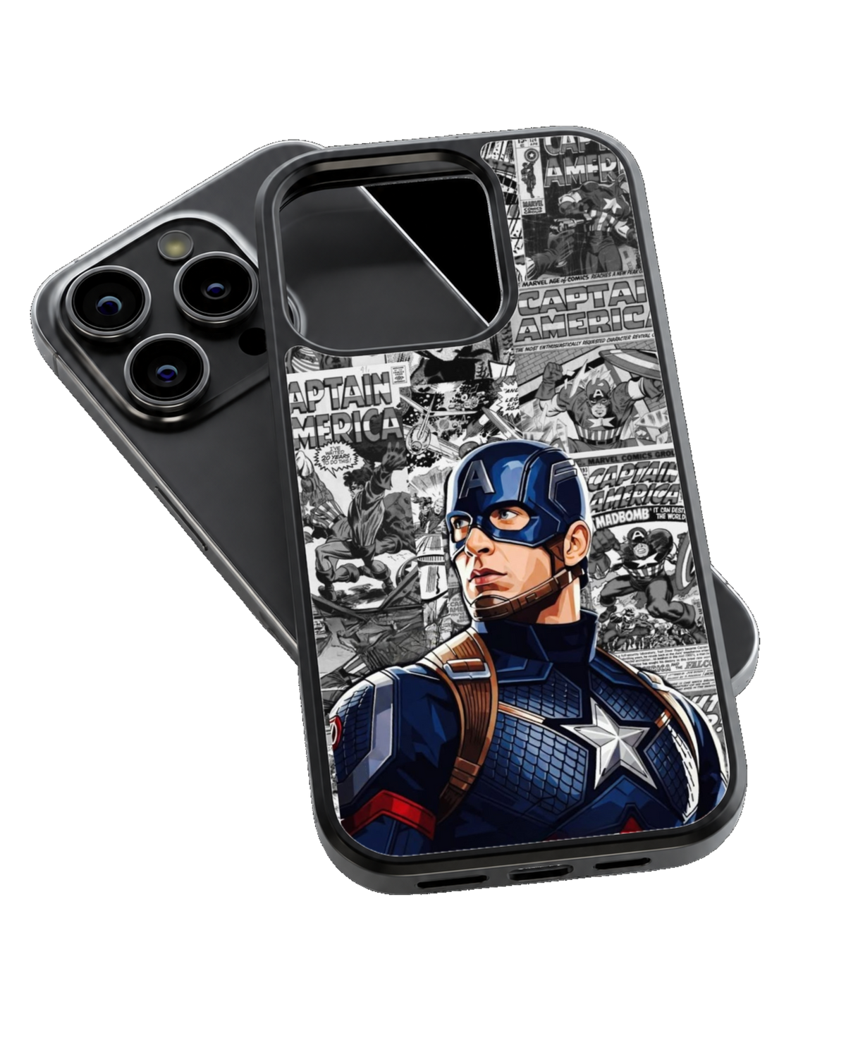 Captain America Vintage Comic Collage Premium Glass Covr