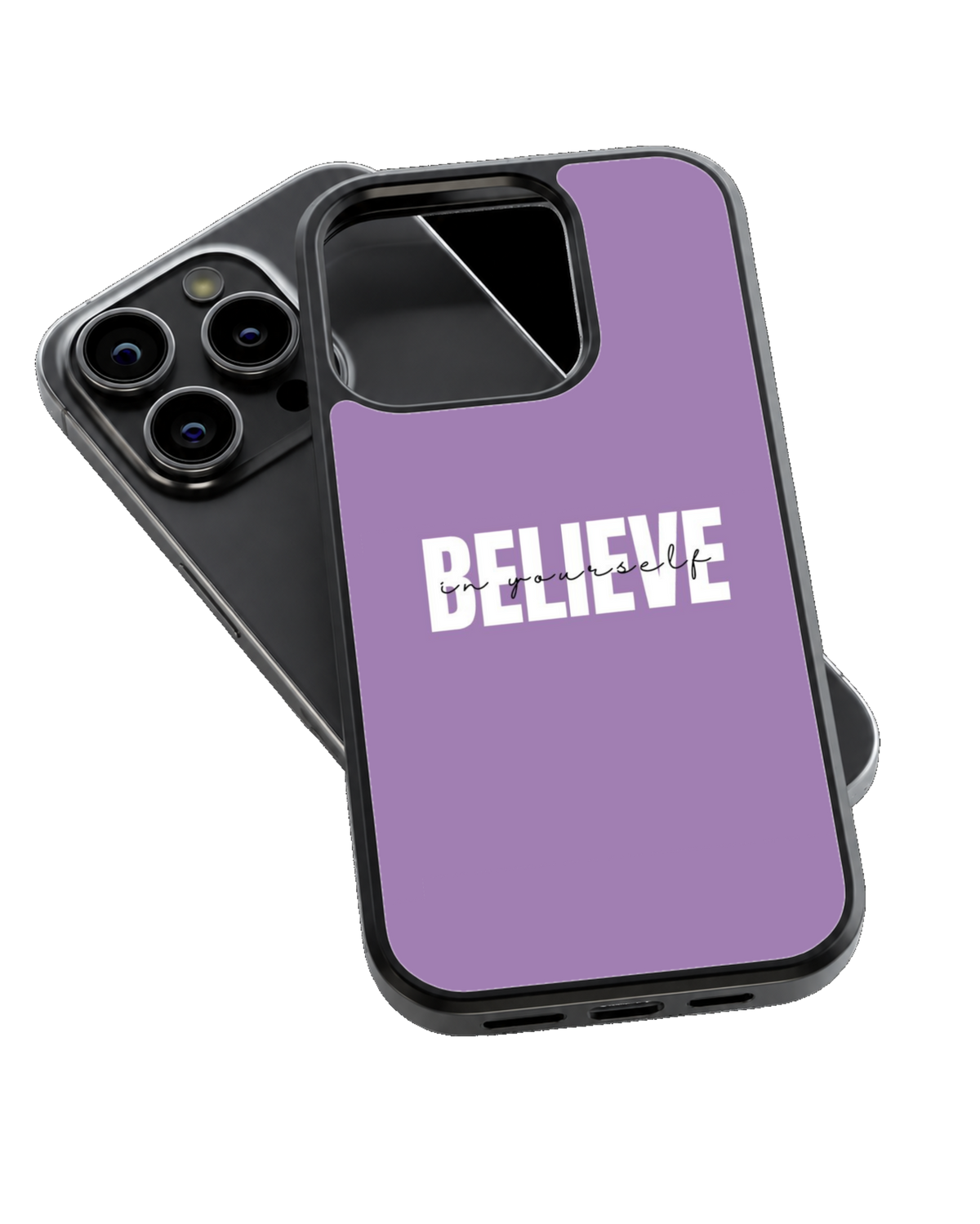 Believe In Yourself Purple Motivational Quote Premium Glass Covr
