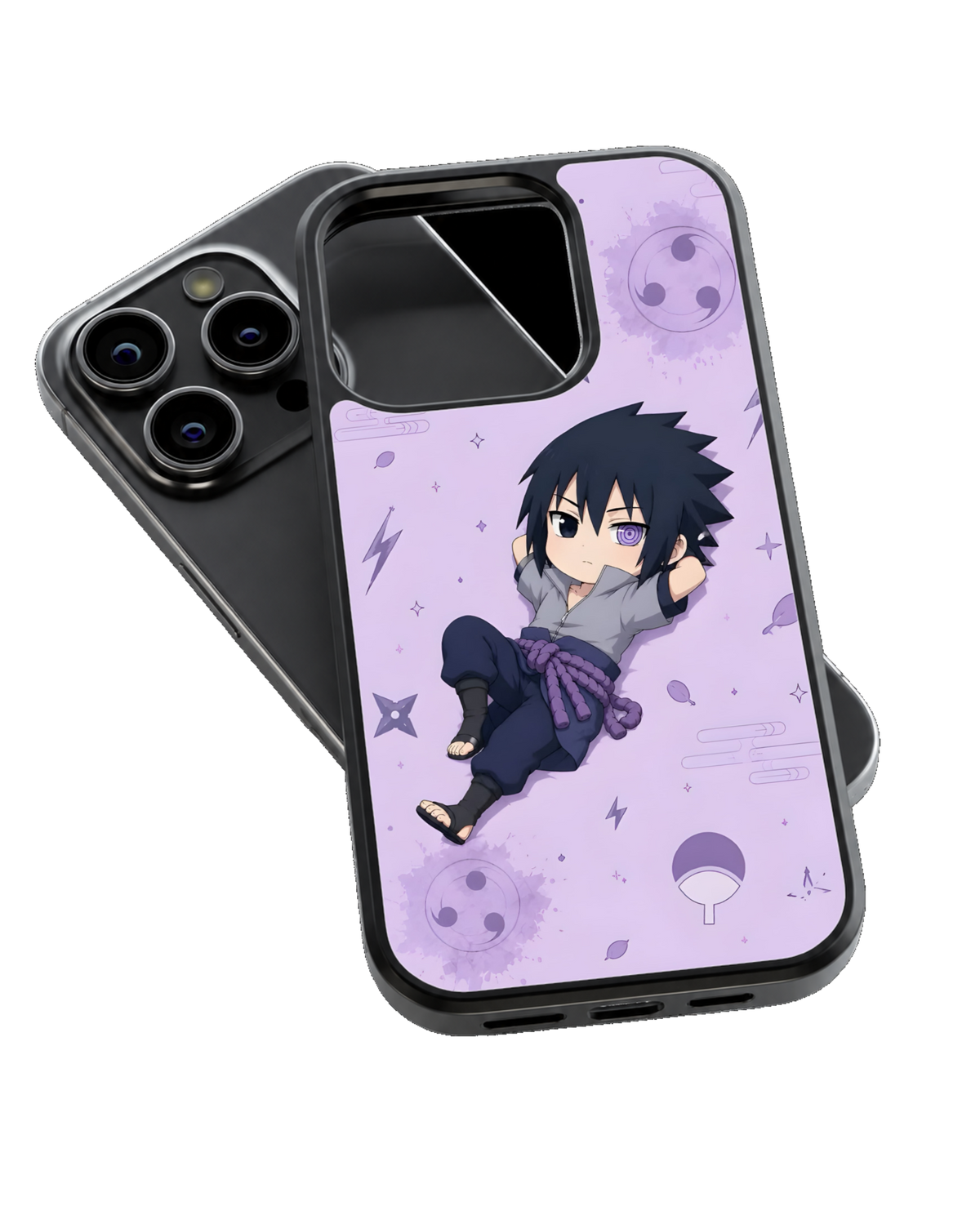 Sasuke Chibi Character Theme Glass Phone Covr