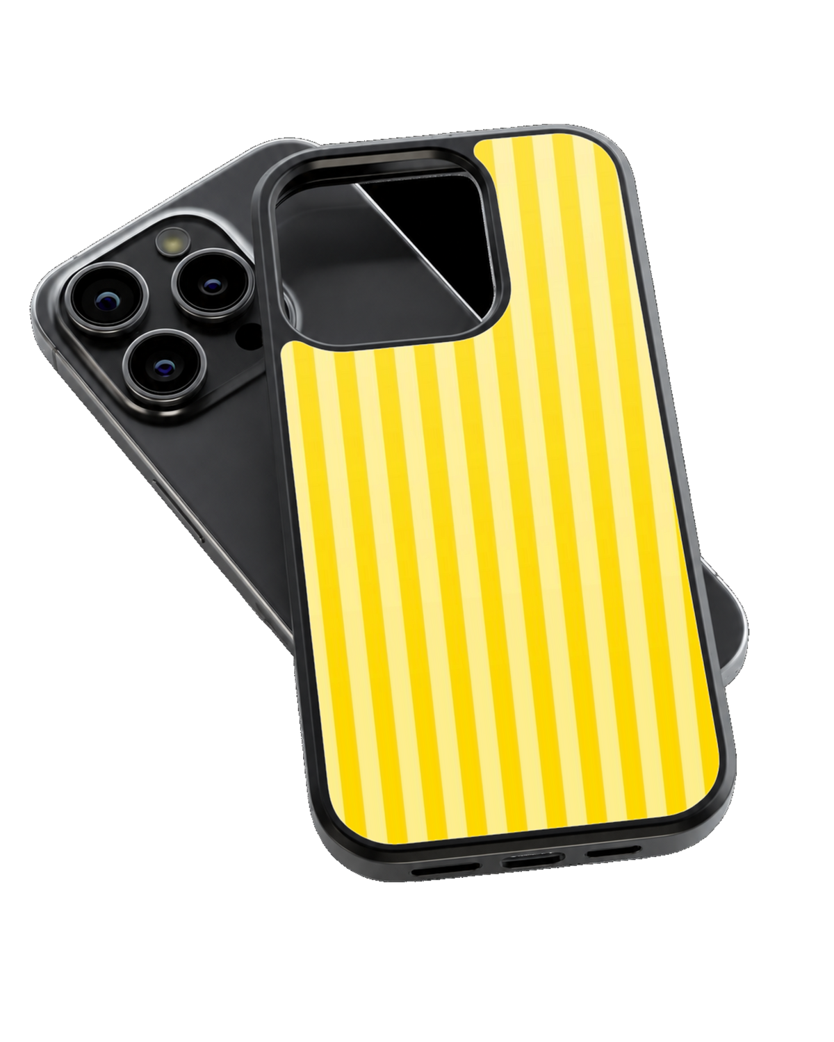 Yellow Striped Minimalist Aesthetic Premium Glass Covr
