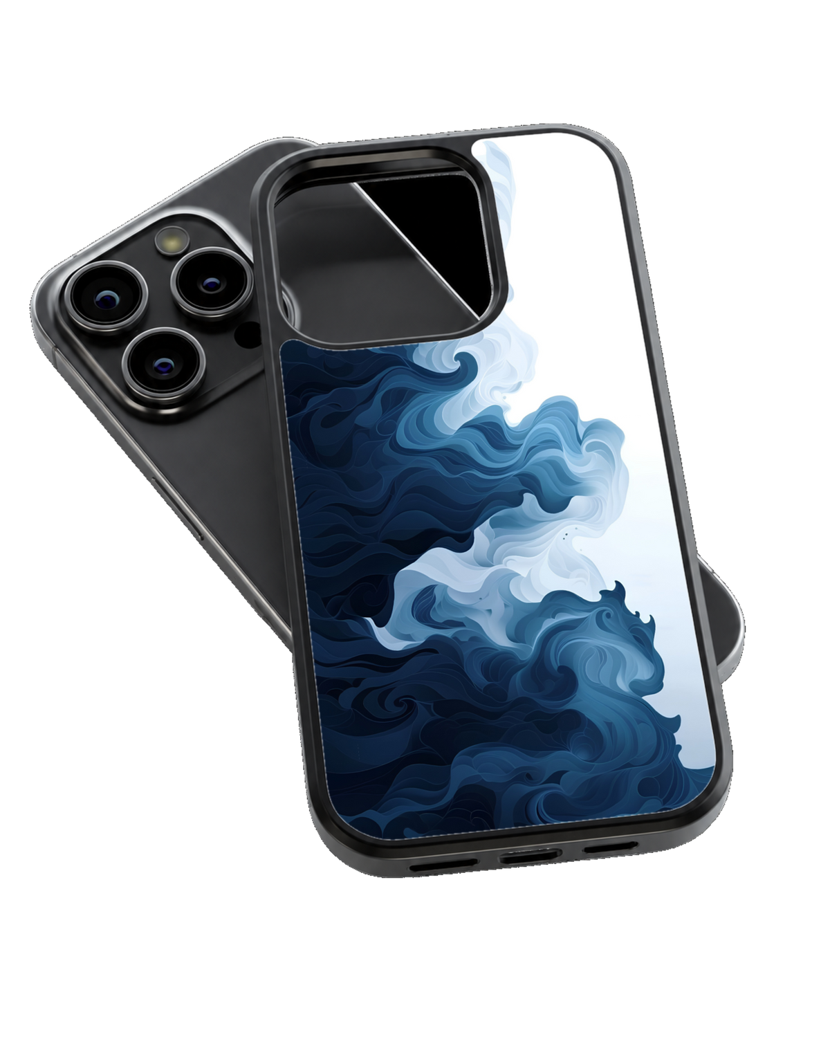 Blue Ocean Wave Abstract Premium Glass Phone Covr