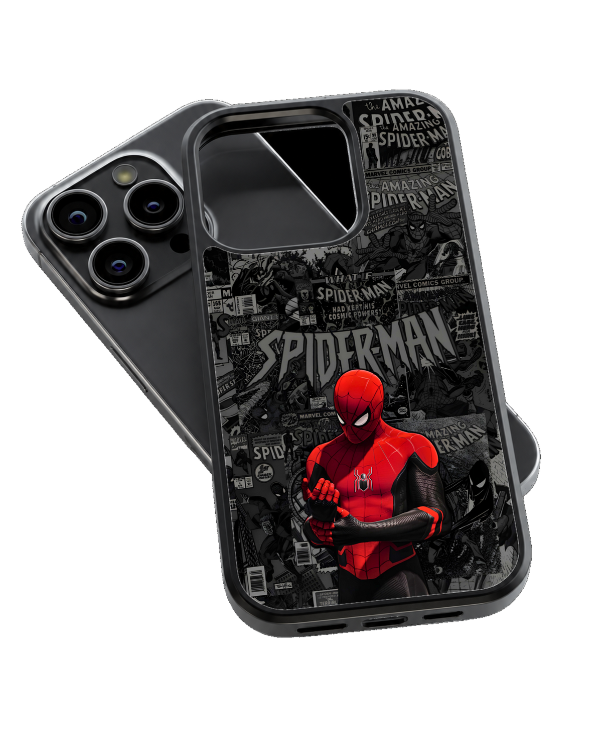 Spider-Man Black & Red Aesthetic Glass Phone Covr