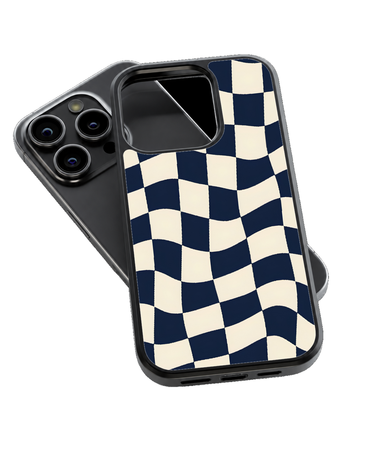 Wavy Checkerboard Premium Glass Covr