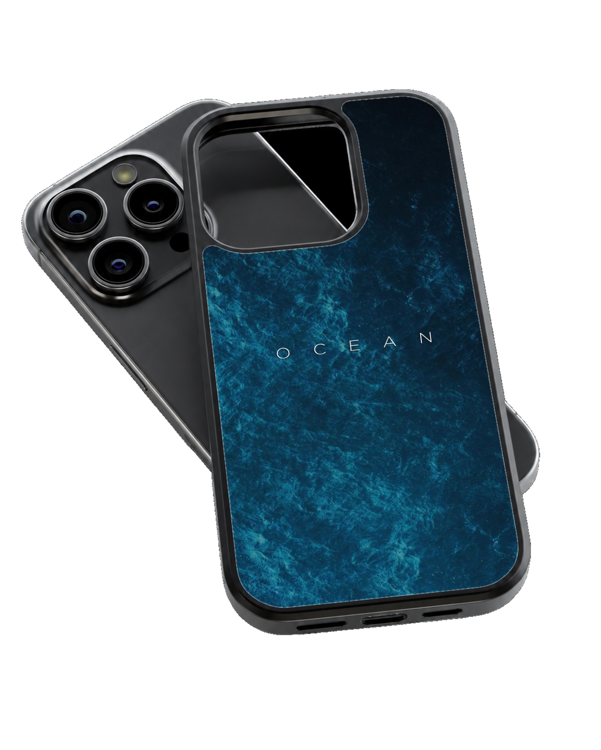 Deep Blue Ocean Waves Minimalist Aesthetic Premium Glass Covr