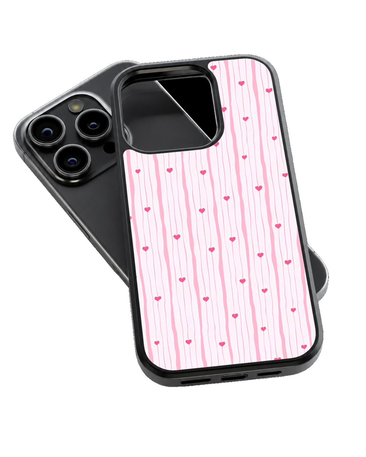 Cute Aesthetic Heart Pattern Glass Phone Covr