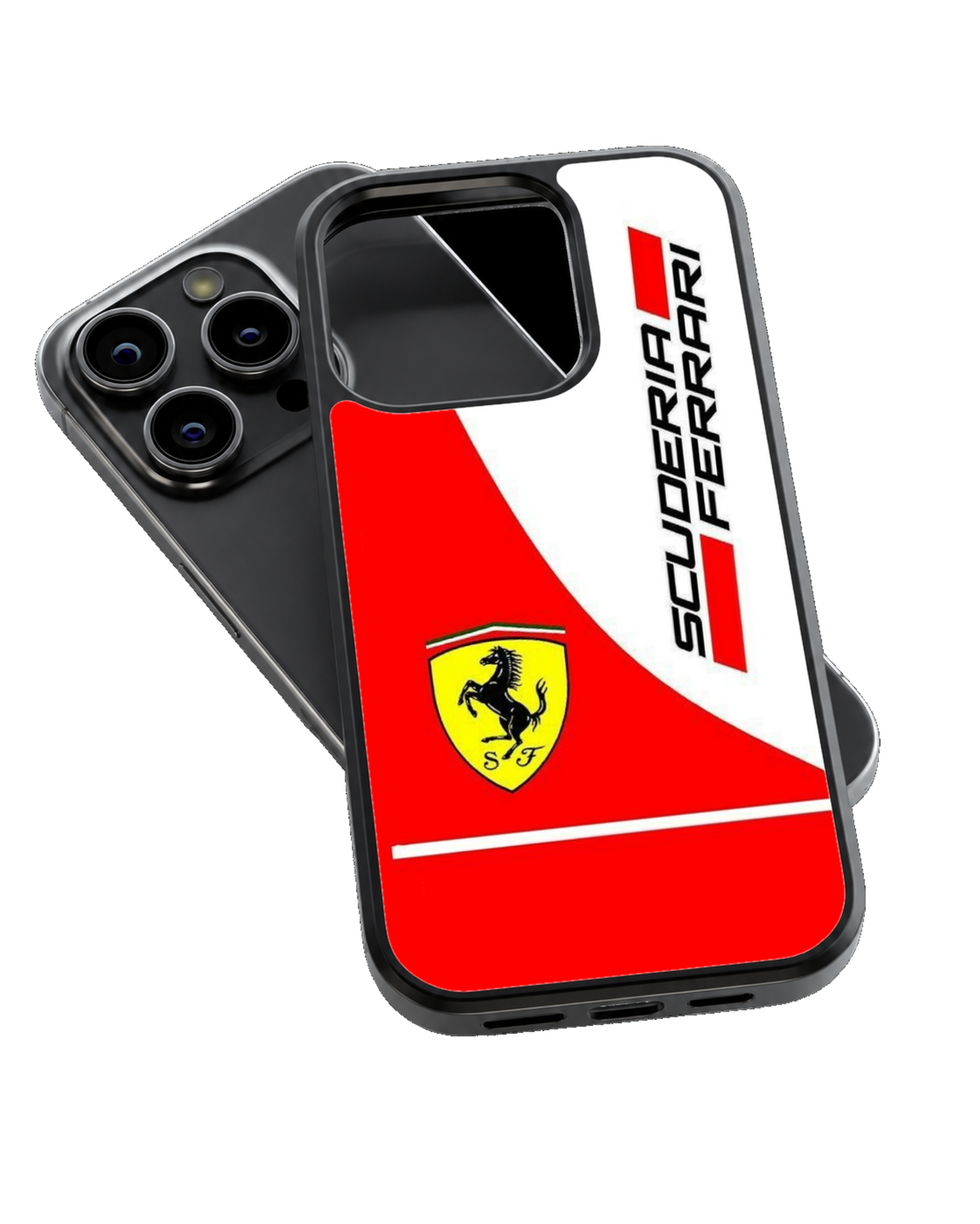 Scuderia Ferrari Racing Red & White Motorsport Premium Glass Covr