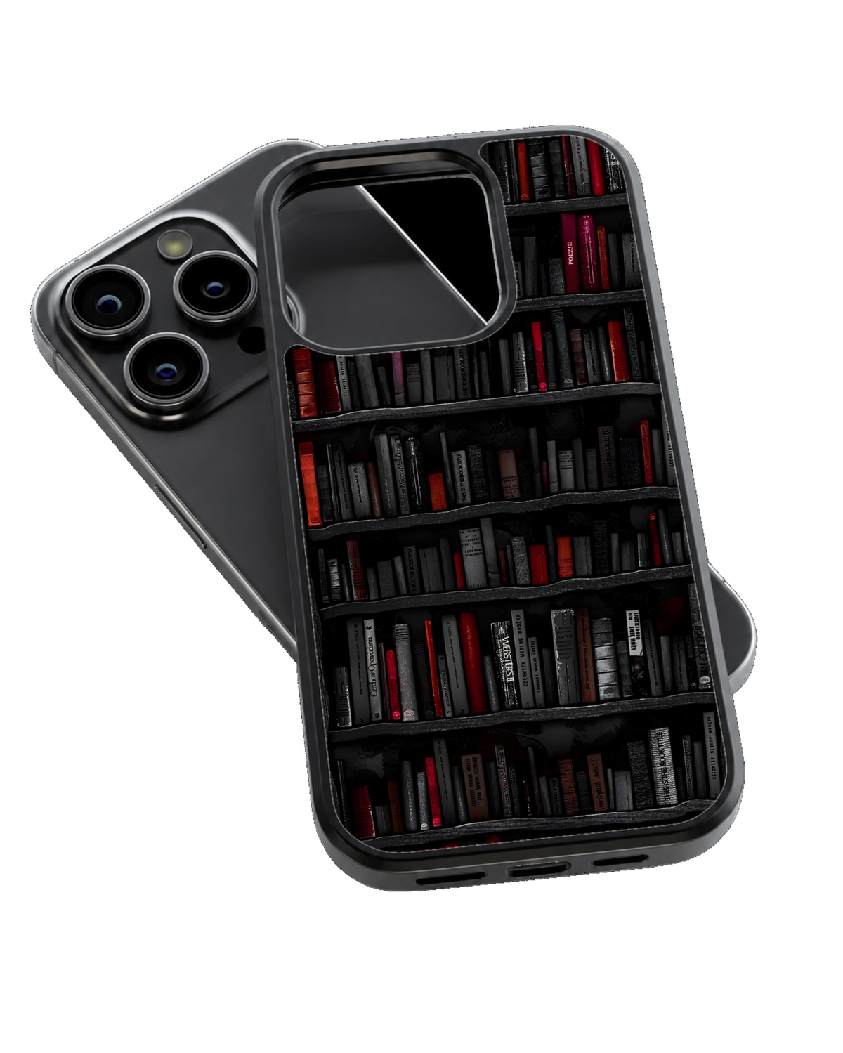 Dark Academia Bookshelf Premium Glass Phone Covr