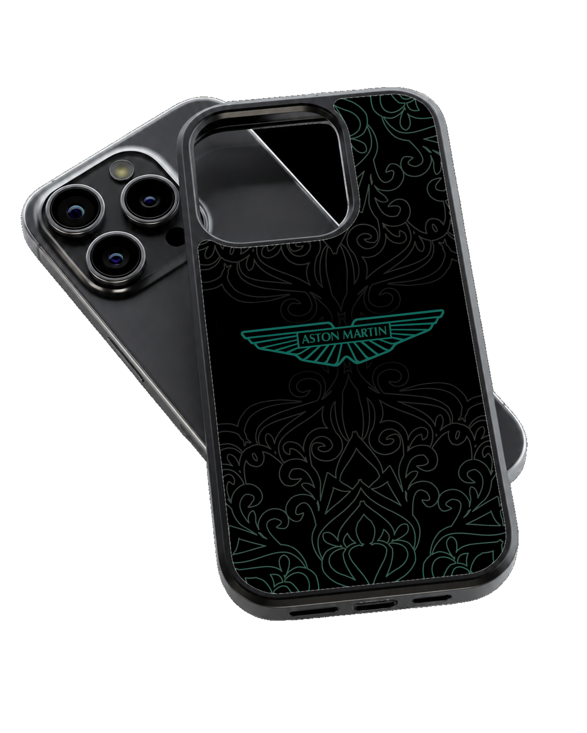 Aston Martin Black & Teal Luxury Premium Glass Covr