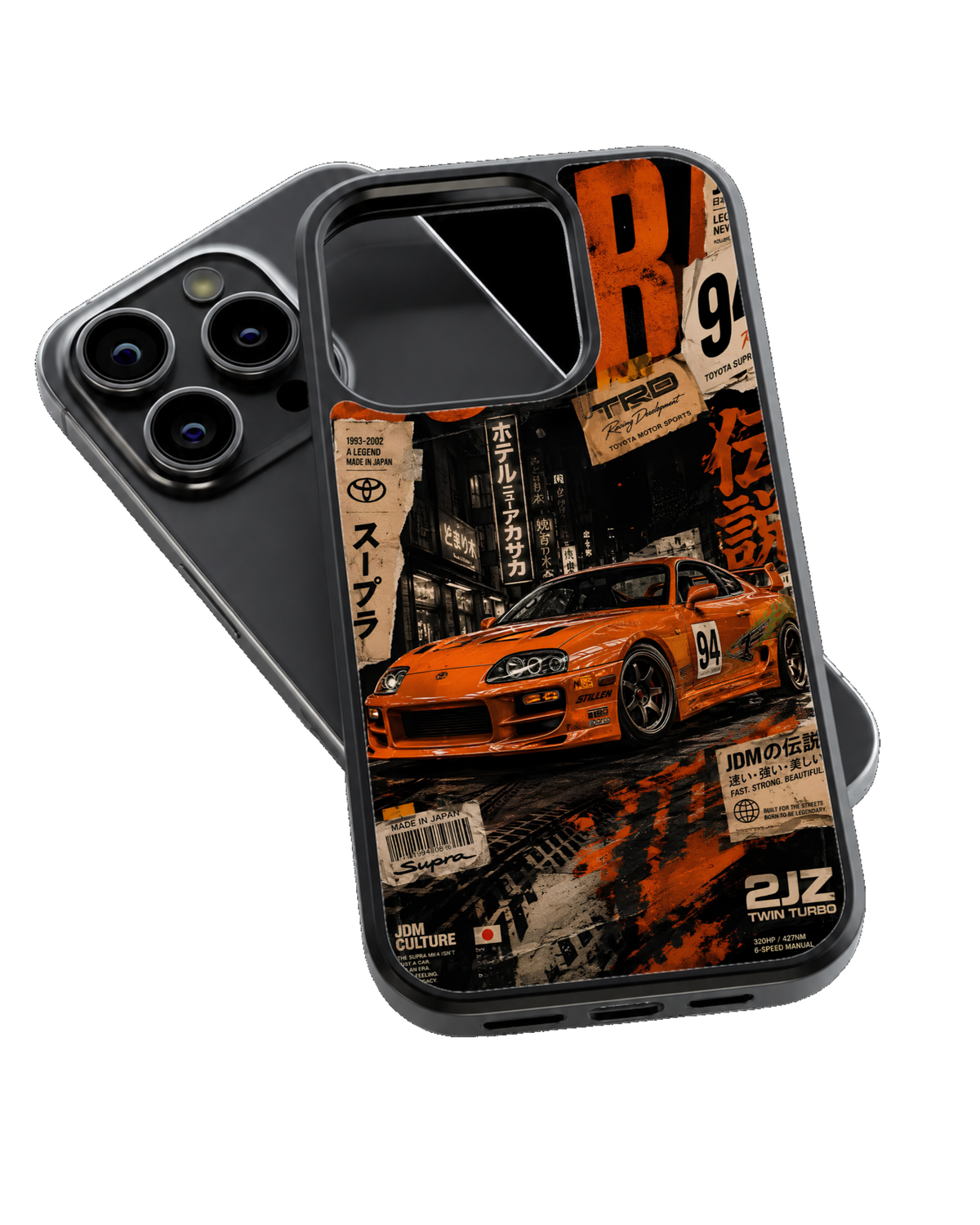 Orange Toyota Supra MK4 JDM Street Racing Premium Glass Covr