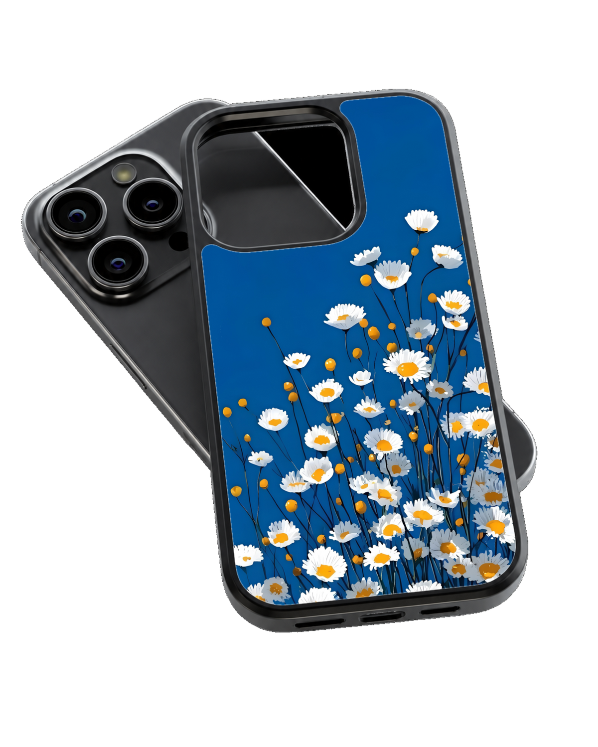 Aesthetic White Flower & Blue Floral Phone Covr