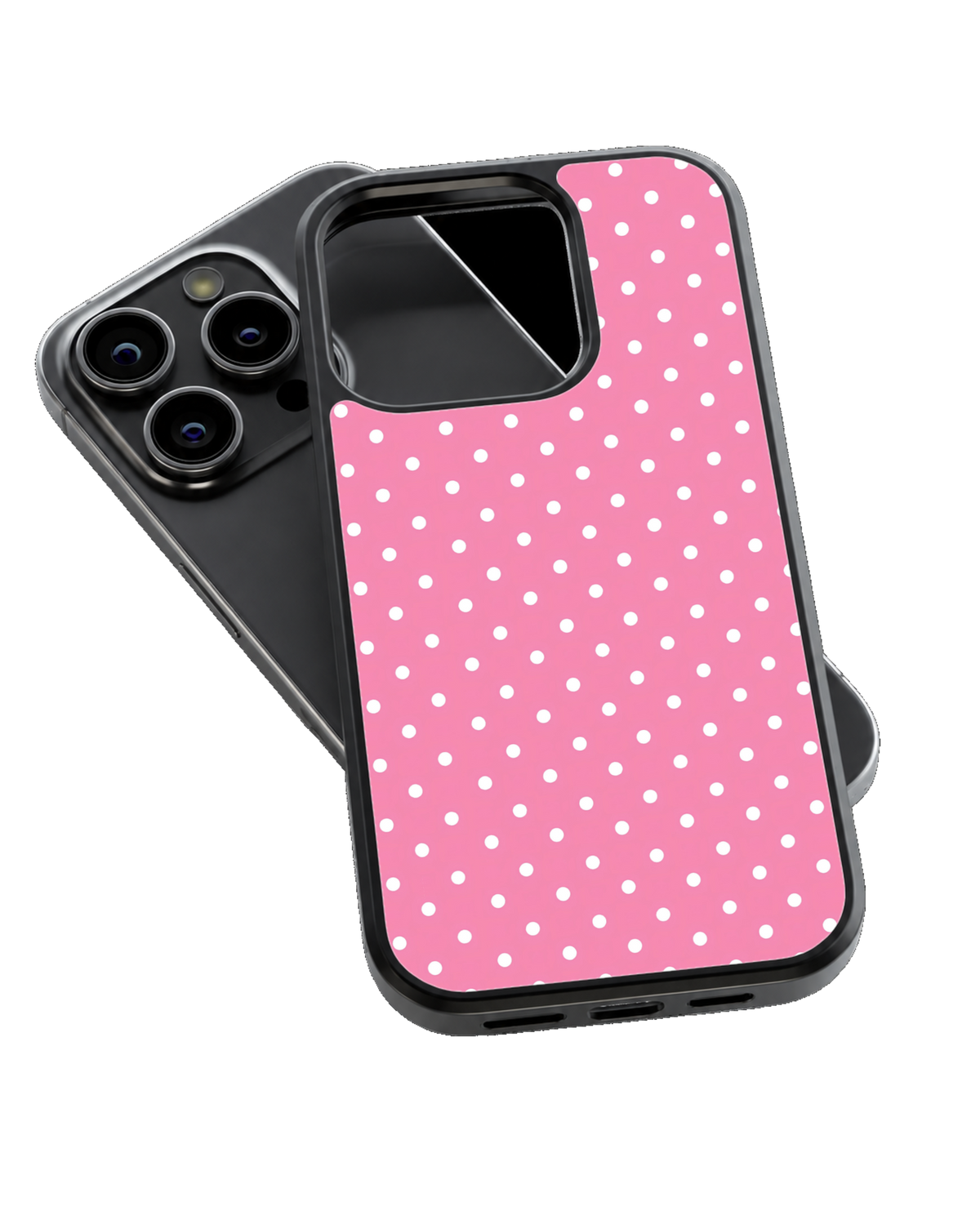 Pink Polka Dot Premium Glass Covr