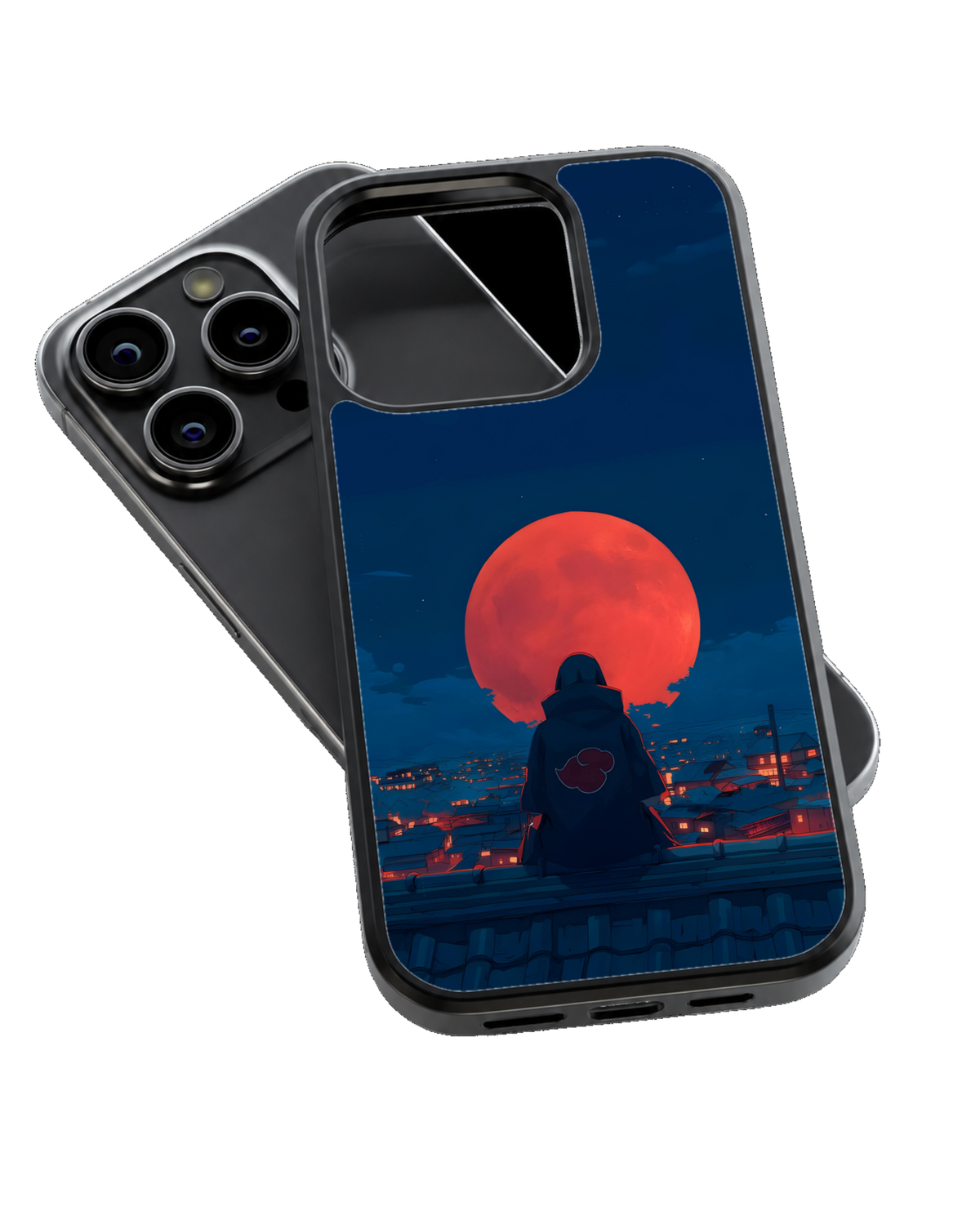 Itachi Uchicha Moon Theme Glass Phone Covr