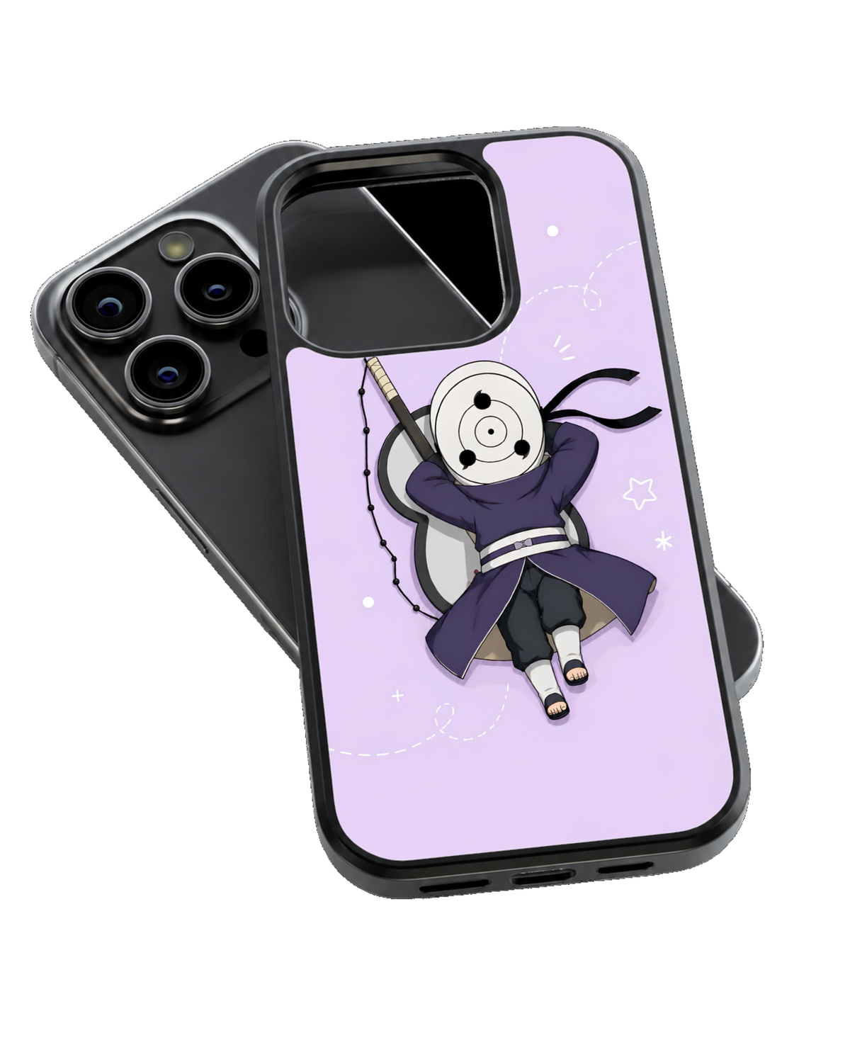 Chibi Obito Uchiha Kawaii Purple Anime Premium Glass Covr