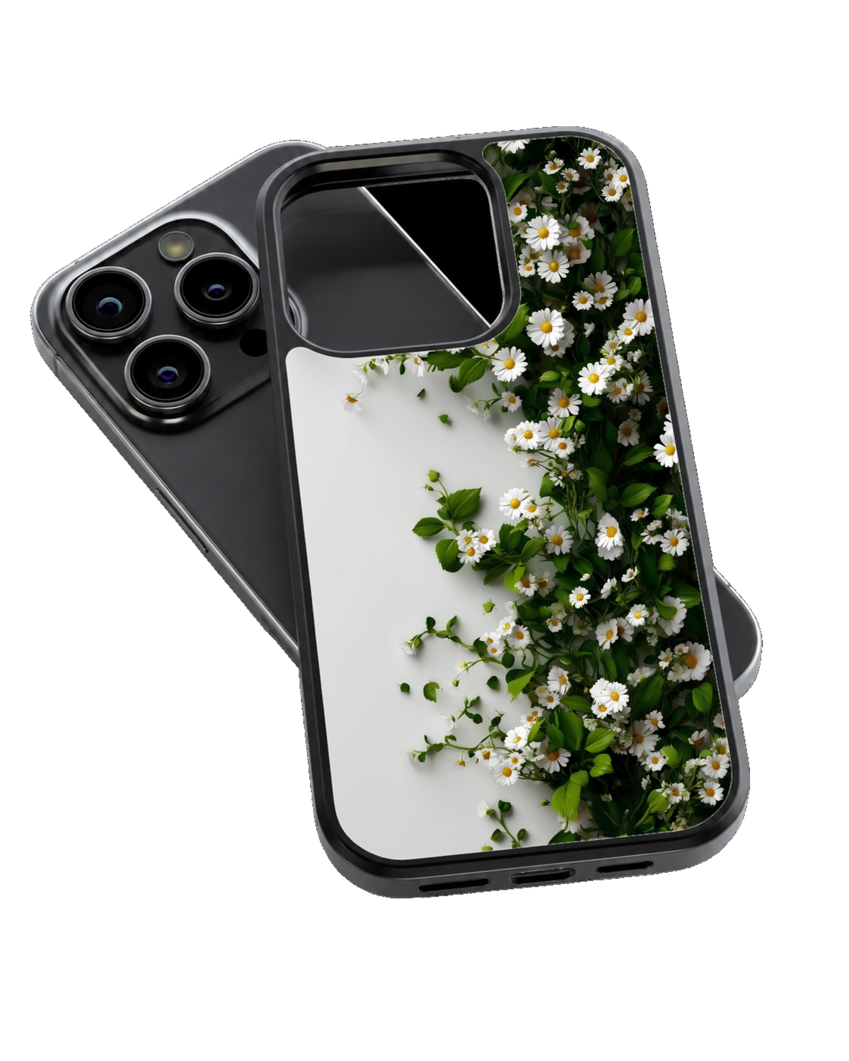Aesthetic White Flower & Green Botanical Phone Covr
