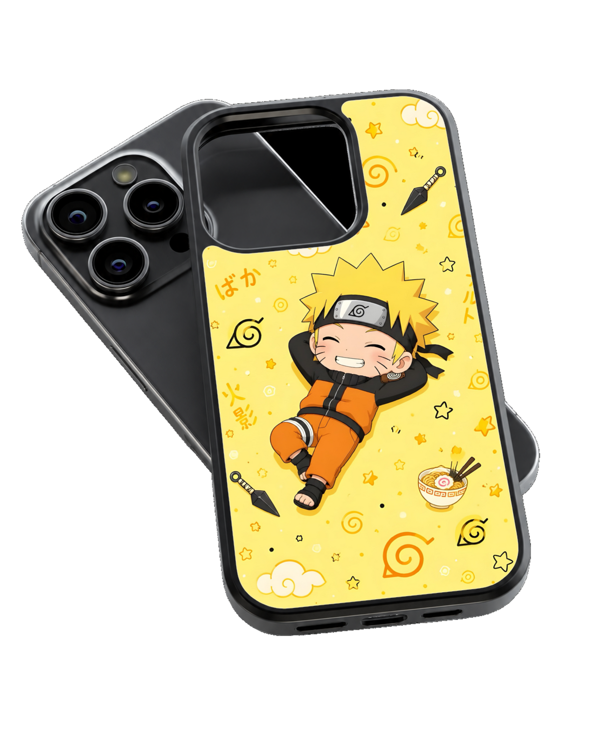 Naruto Chibi Character Theme Glass Phone Covr